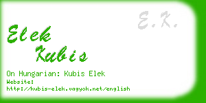 elek kubis business card
